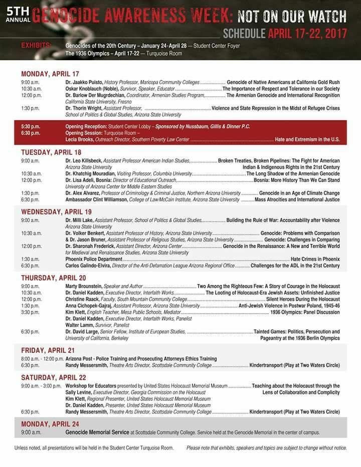 5th Annual Genocide Awareness Week in Arizona