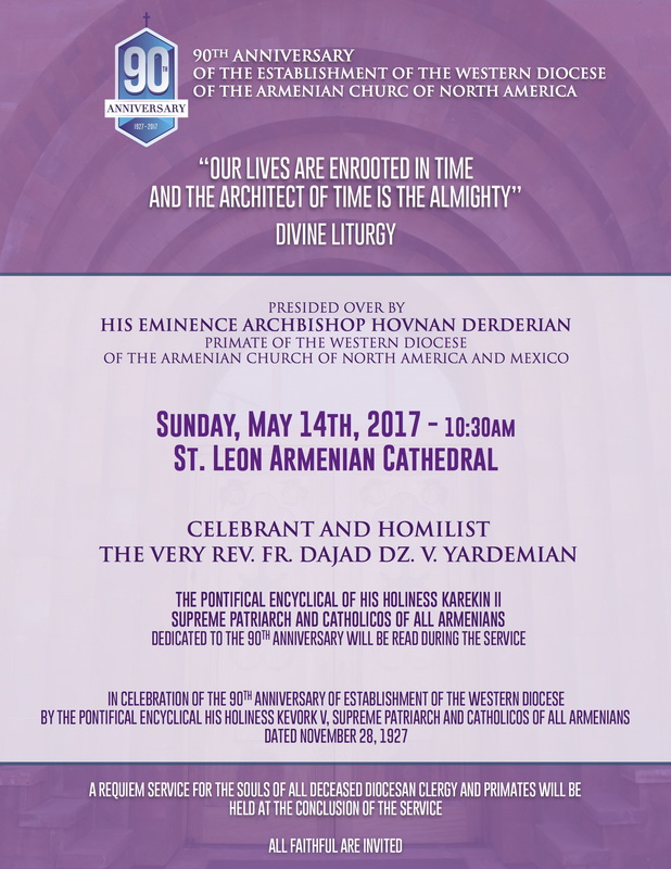 Pontifical Encyclical of H.H. Karekin II, Supreme Patriarch and Catholicos of All Armenians to be Read at St. Leon Armenian Cathedral 