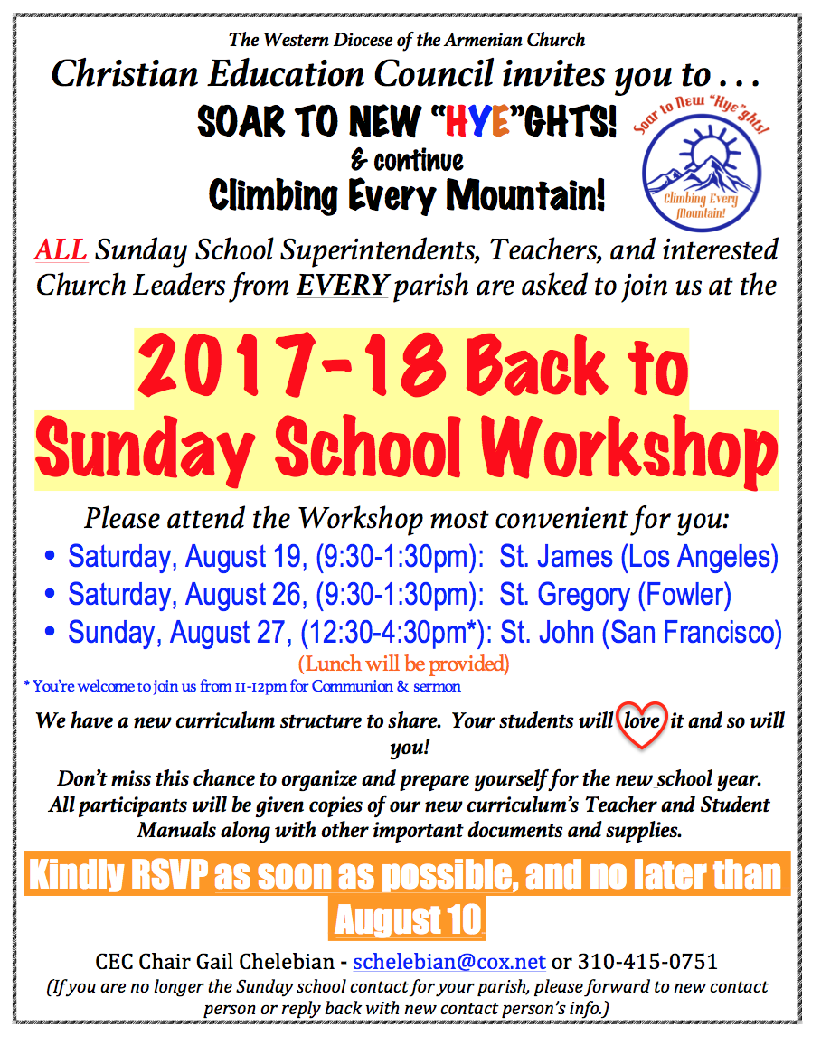 CEC's Back to Sunday School Workshops