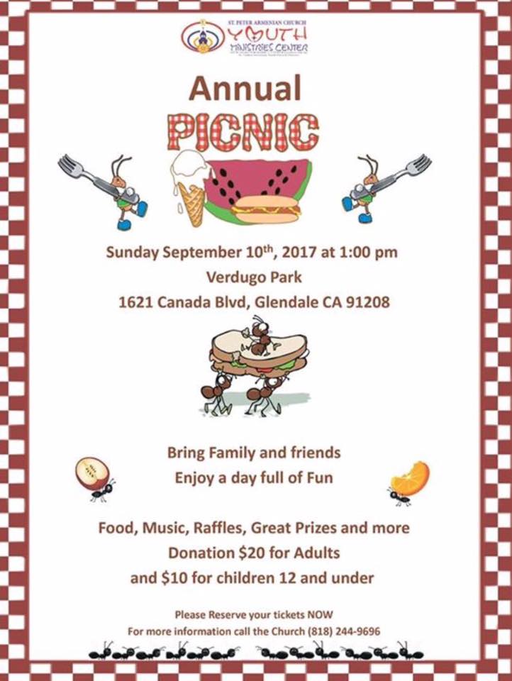 St. Peter Armenian Church of Glendale Presents Annual Picnic