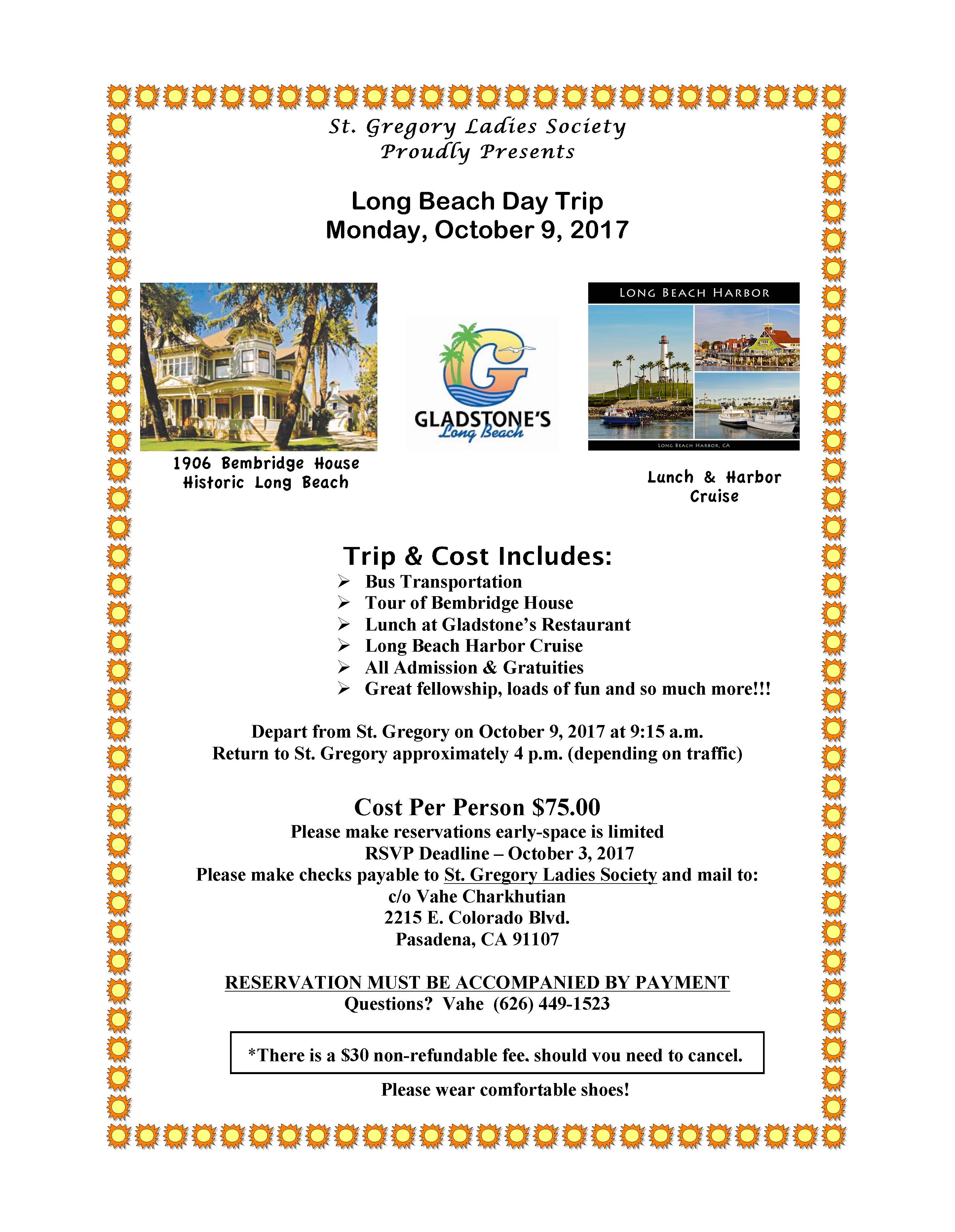 St. Gregory Ladies Presents: Long Beach Day Trip