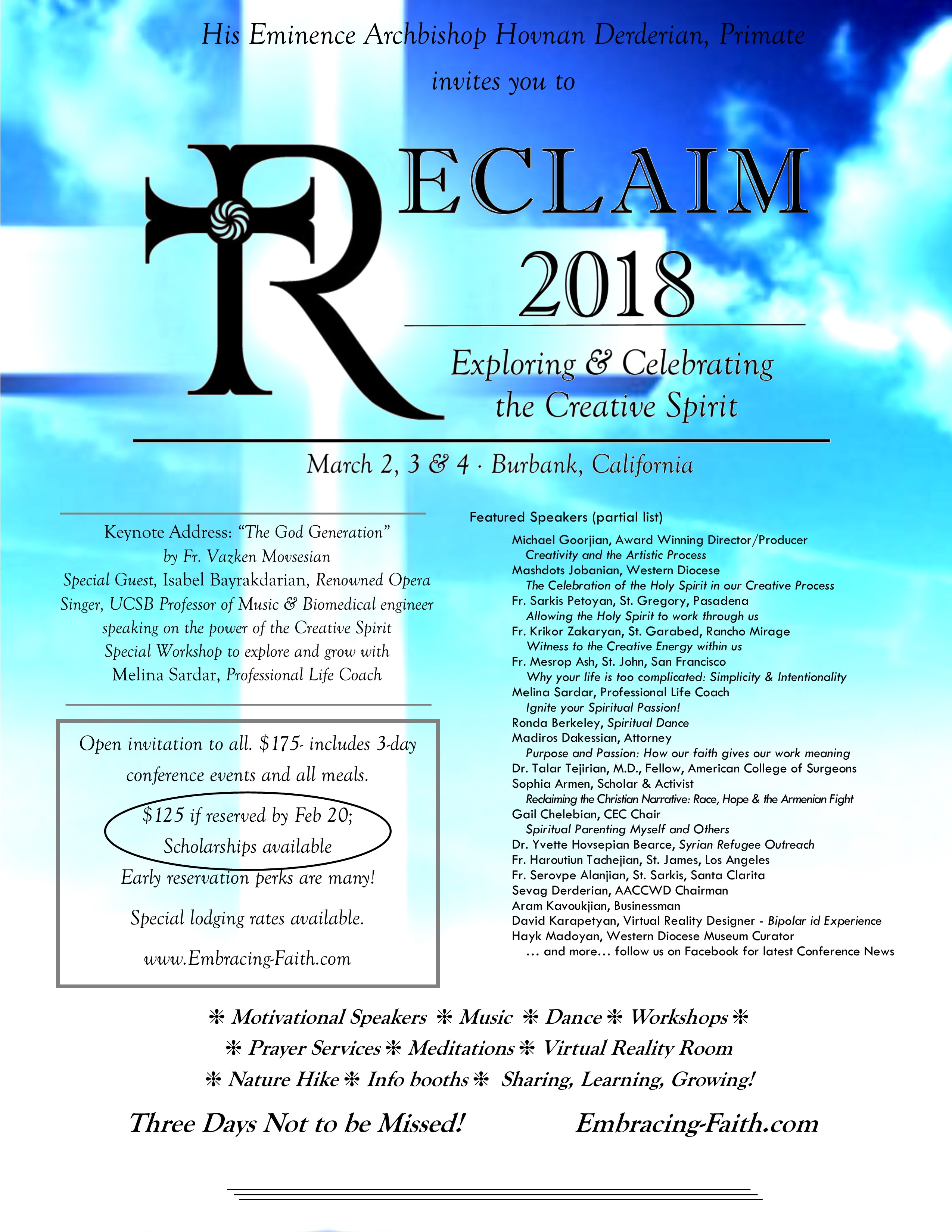 RECLAIM 2018: Exploring and Celebrating the Creative Spirit