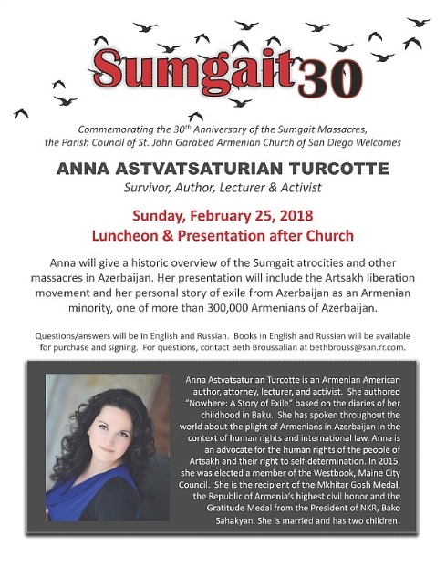 Sumgait 30 - A Historic Overview of the Sumgait Atrocities - Presentation at St. John Garabed Armenian Church of San Diego