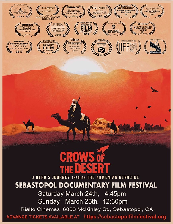 MULTI AWARD WINNING FILM CROWS OF THE DESERT TO BE SCREENED AT THE SEBASTOPOL FILM FESTIVAL ON MARCH 24-25, 2018