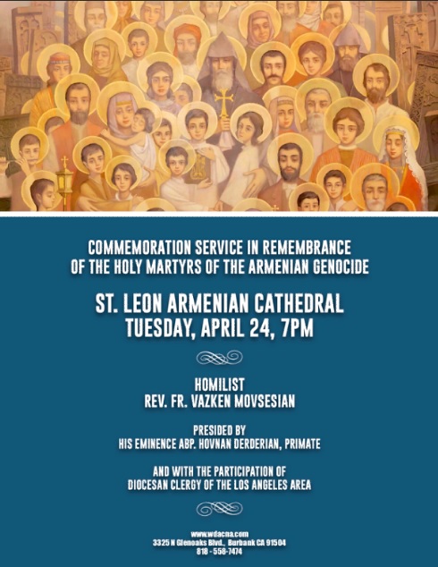 Commemoration Service in Remembrance of the Holy Martyrs of the Armenian Genocide