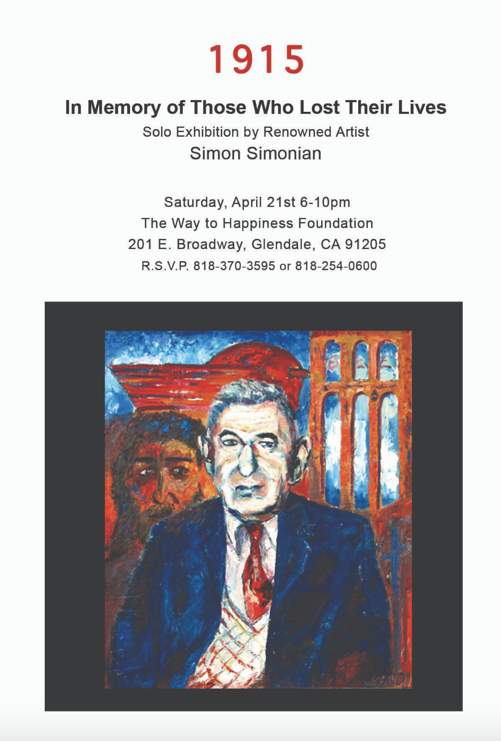 Solo Exhibition by Renowned Artist Simon Simonian - In Memory of Those Who Lost Their Lives in 1915