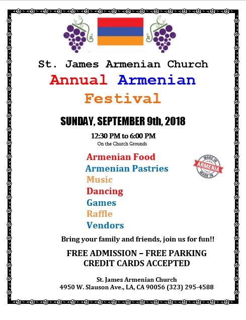 Annual Armenian Festival - St. James Armenian Church of Los Angeles
