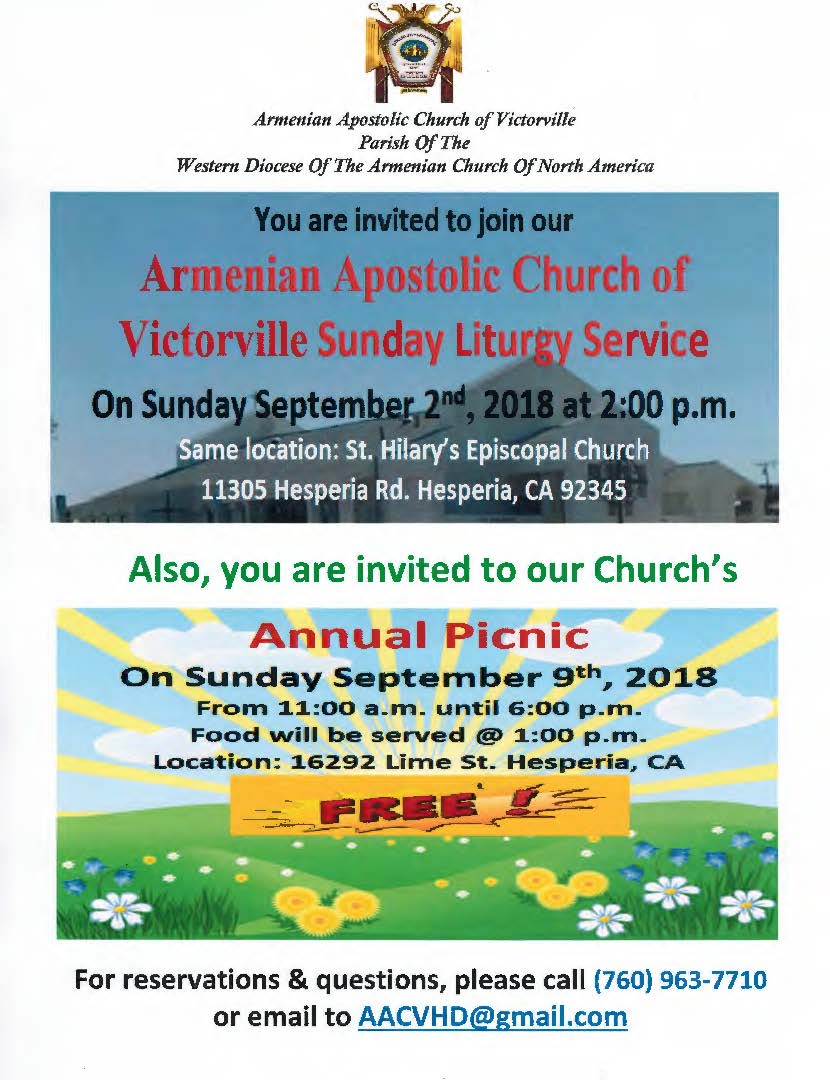 Armenian Church of Victorville Annual Picnic