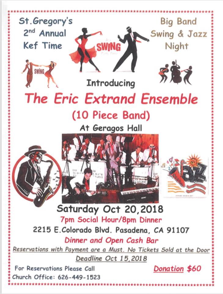 St. Gregory the Illuminator Armenian Church of Pasadena Presents: 2nd Annual Kef Time featuring Eric Extrand Ensemble