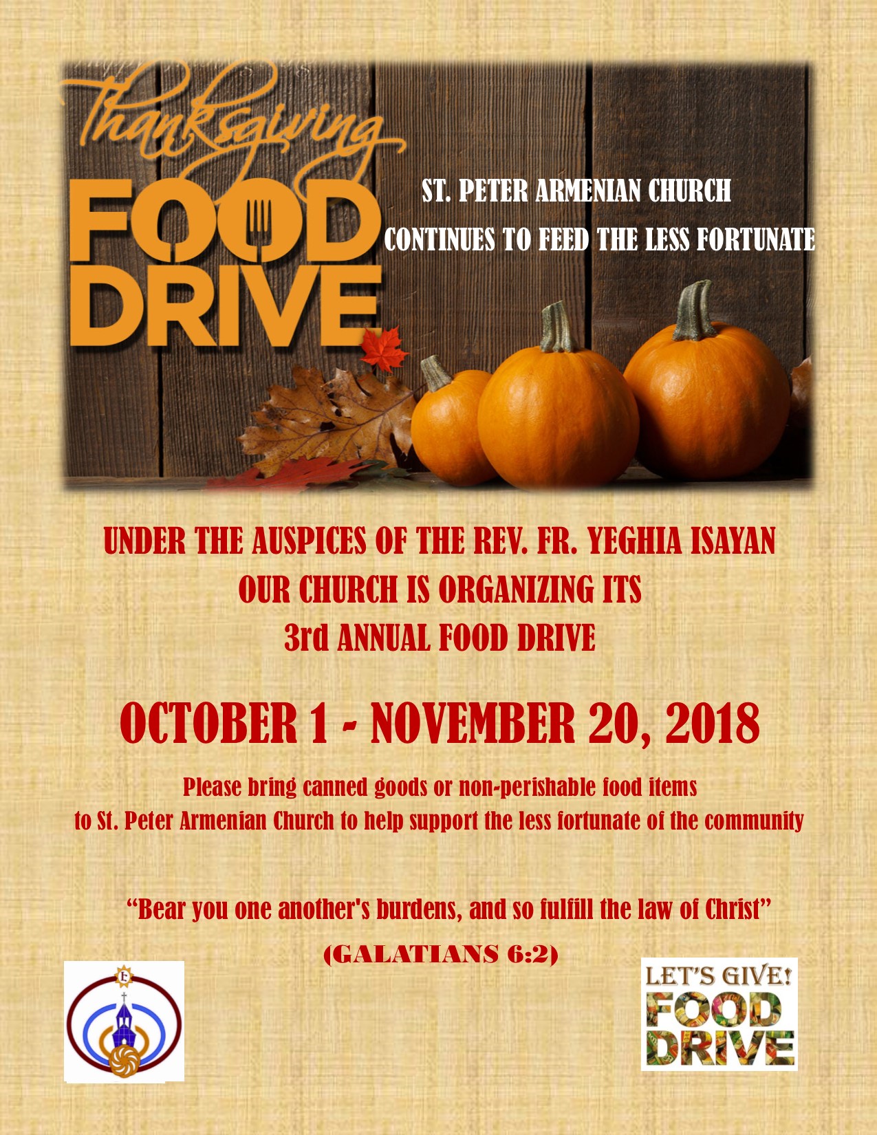 St. Peter Armenian Church of Glendale Food Drive 2018
