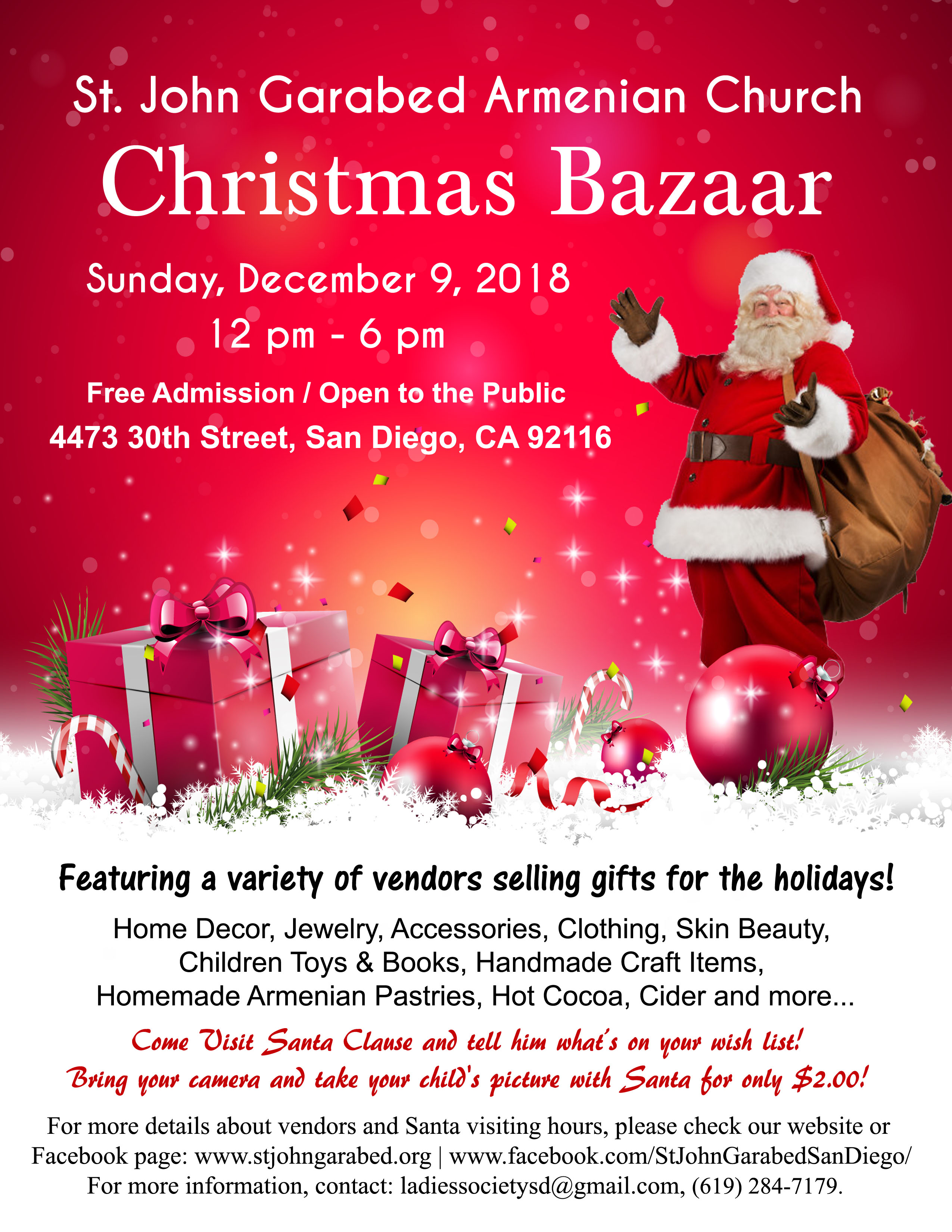 St. John Armenian Church of San Diego Christmas Bazaar 2018