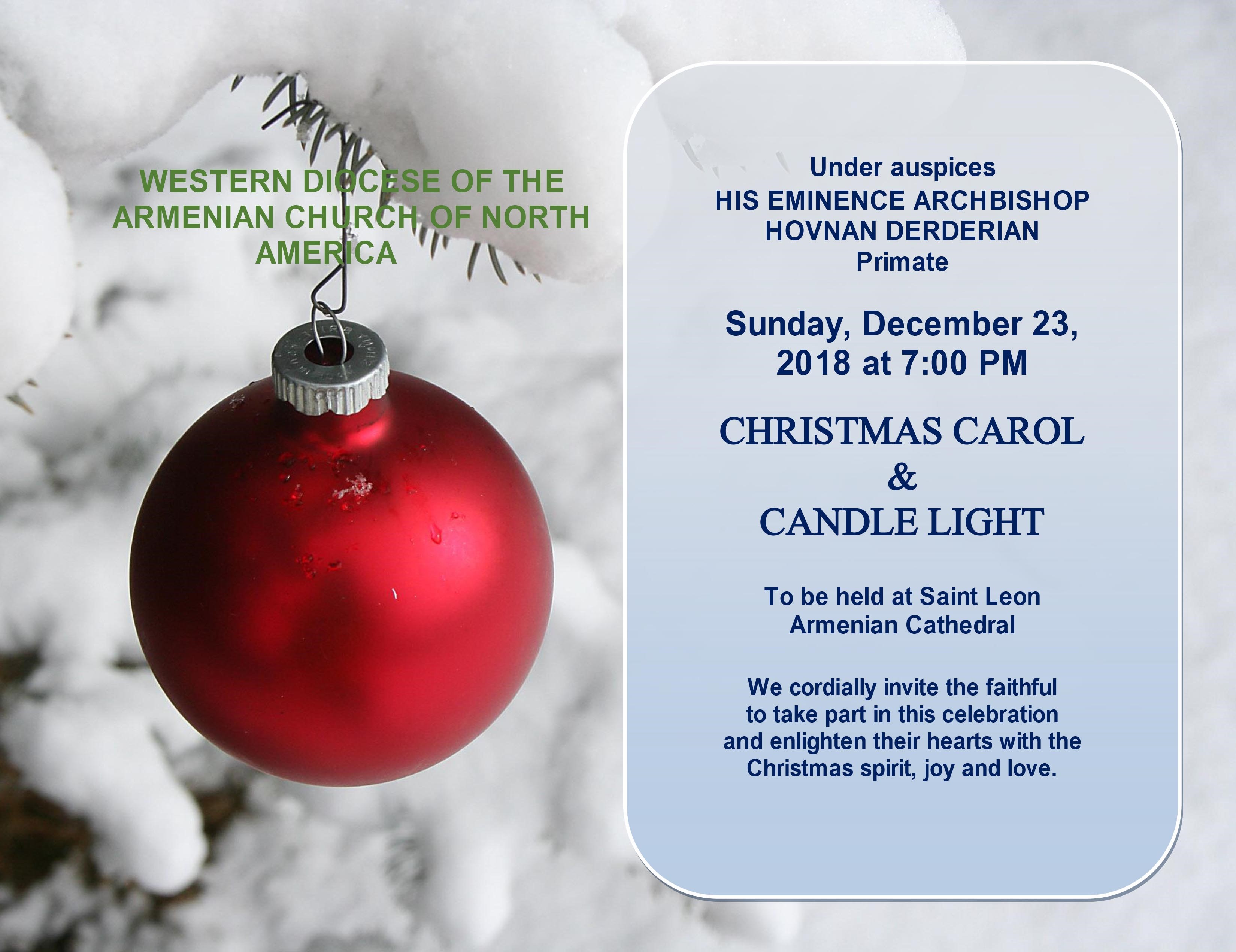 Christmas Carols and Candlelight Service at St. Leon Armenian Cathedral 
