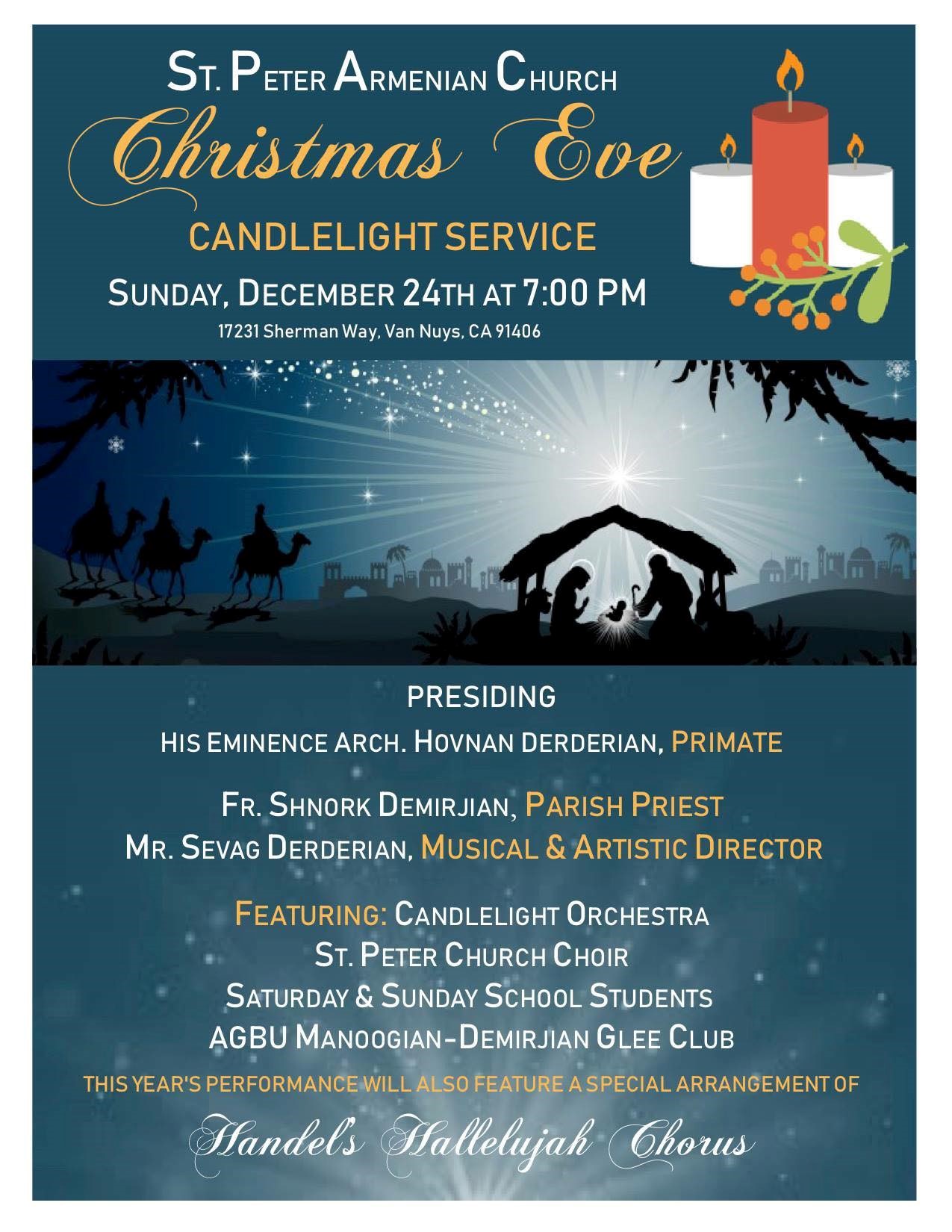 Christmas Eve Candle Light Service at St. Peter Armenian Church of Van Nuys