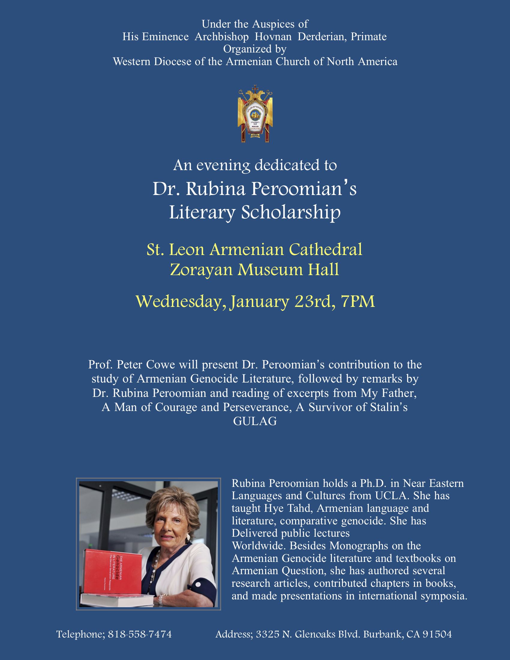 An Evening Dedicated to Dr. Rubina Peroomian's Literary Scholarship - Դոկտ․Ռուբինա Փիրումեանի Գրական գործունէութեան նուիրուած երեկոյ