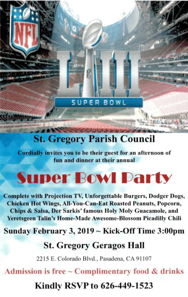 Super Bowl 43 Party at St. Gregory the Illuminator Armenian Church of Pasadena