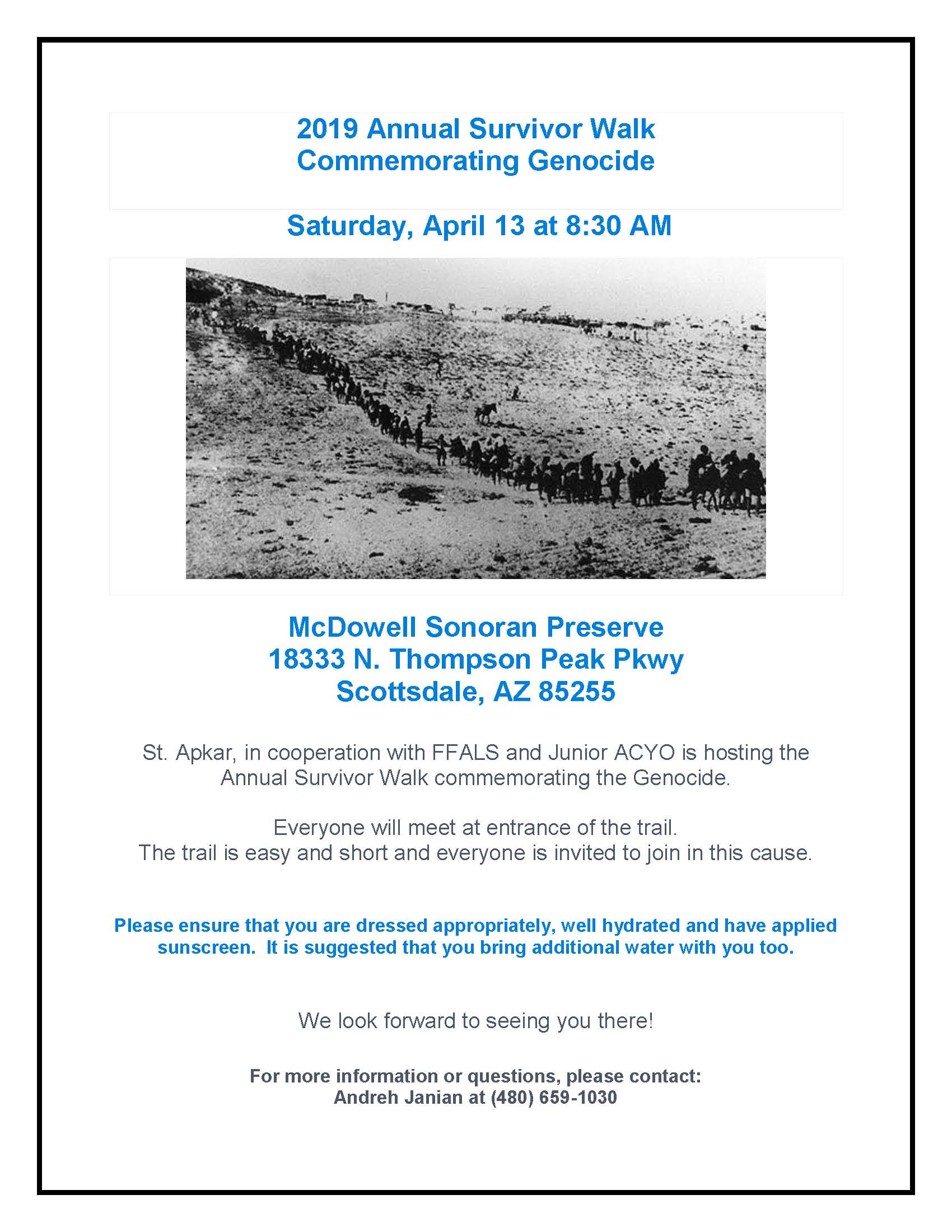 2019 Annual Survivor Walk Commemorating Genocide - Scottsdale, Arizona