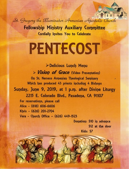 St. Gregory Fellowship Ministry Auxiliary Committee Invites You to Celebrate PENTECOST