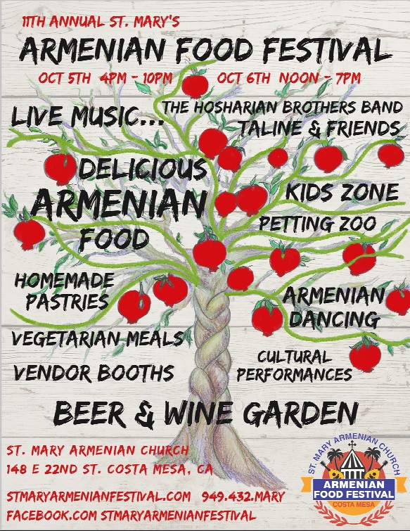 St. Mary Armenian Church of Costa Mesa Presents - 11th Annual Armenian Food Festival