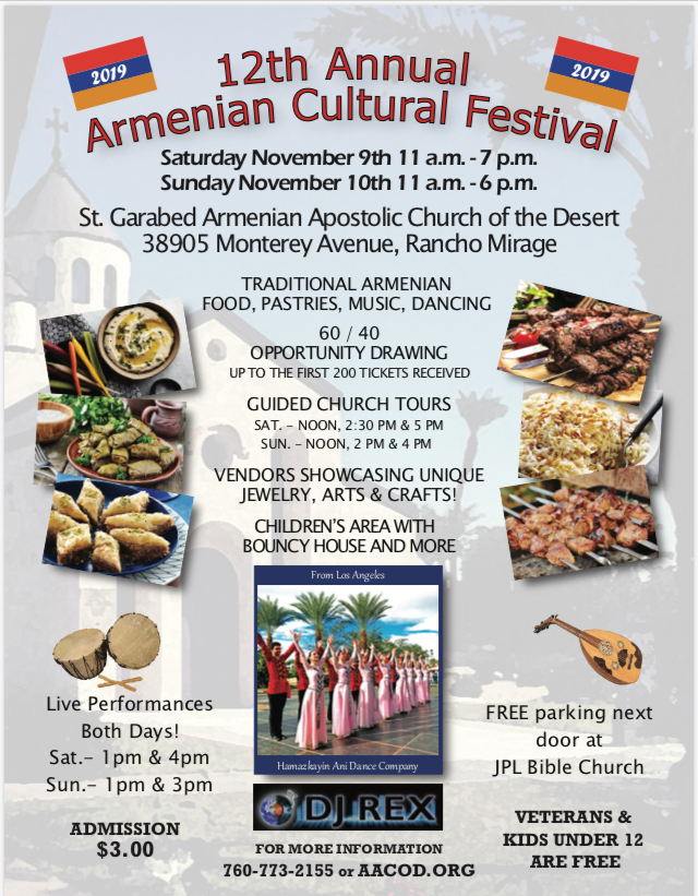 St. Garabed Armenian Church of the Desert's 12th Annual Armenian Cultural Festival