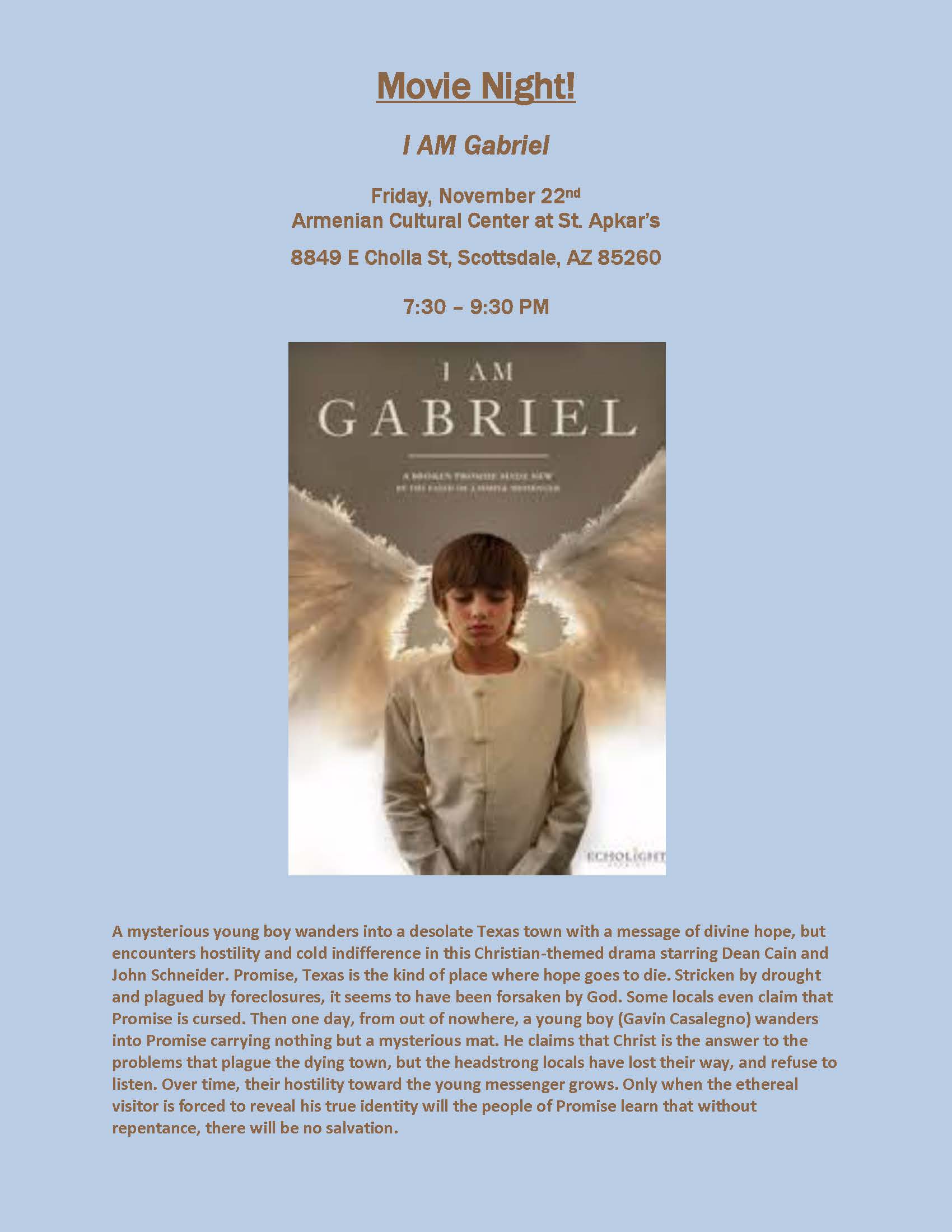 Movie Night at St. Apkar Armenian Church of Arizona