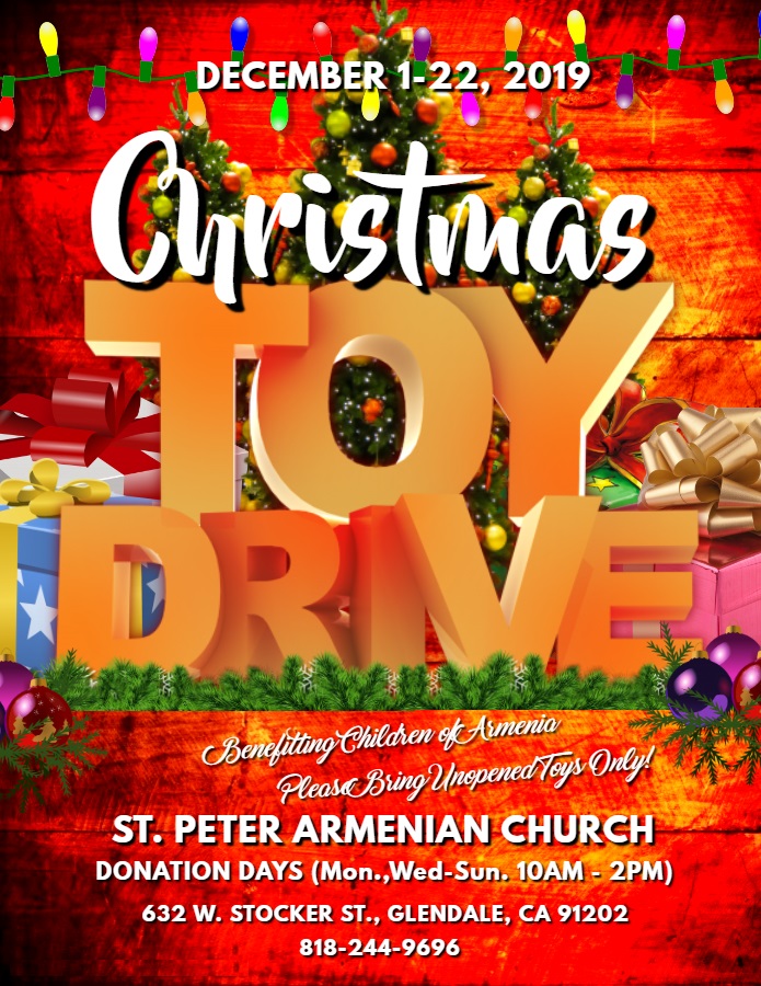 Christmas Toy Drive at St. Peter Armenian Church of Glendale
