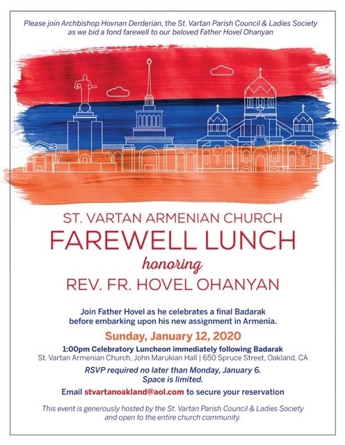 St. Vartan Armenian Church of Oakland's Farewell Lunch Honoring the Rev. Fr. Hovel Ohanyan