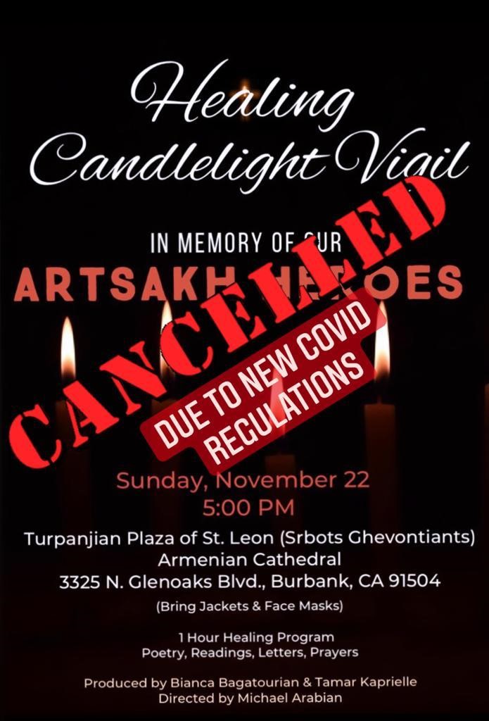CANCELLED - Candlelight Vigil for Our Artsakh Heroes 