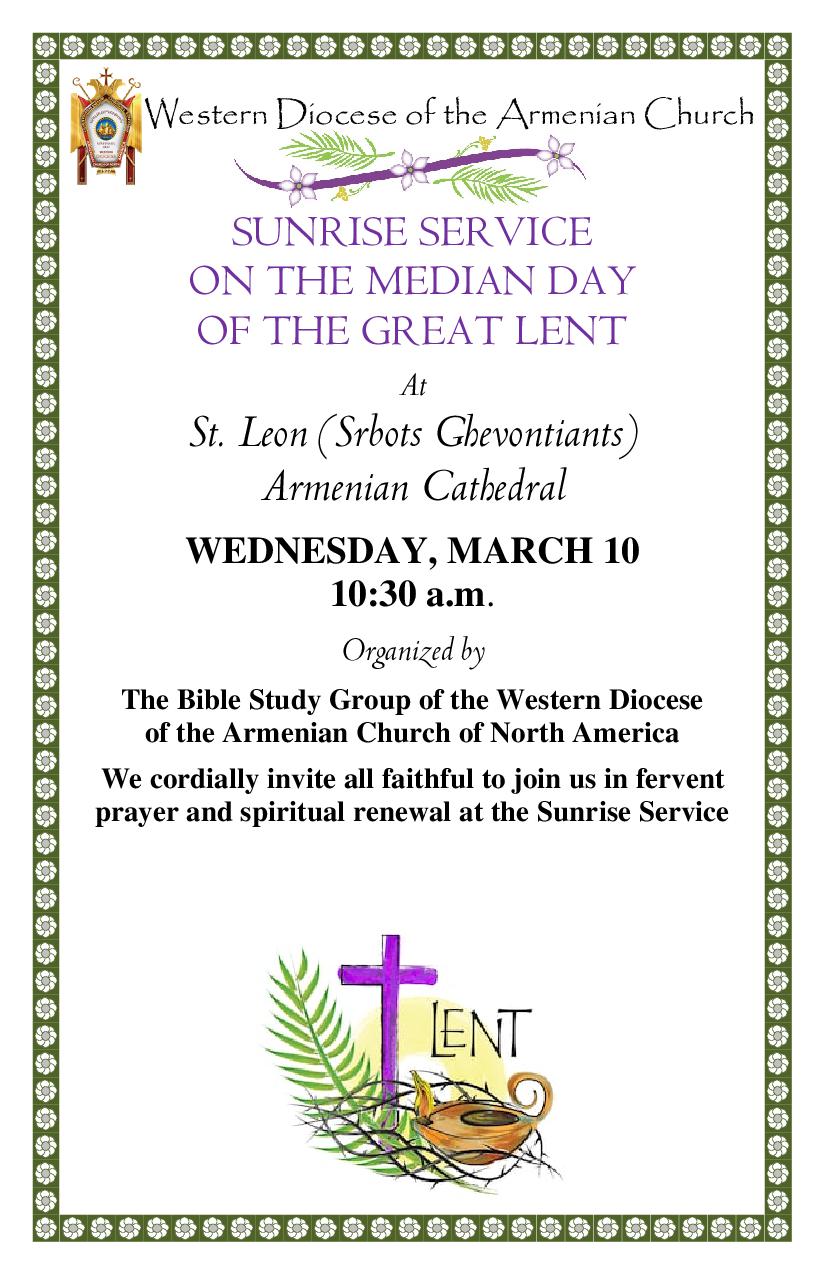 Sunrise Service - Median Day of Lent