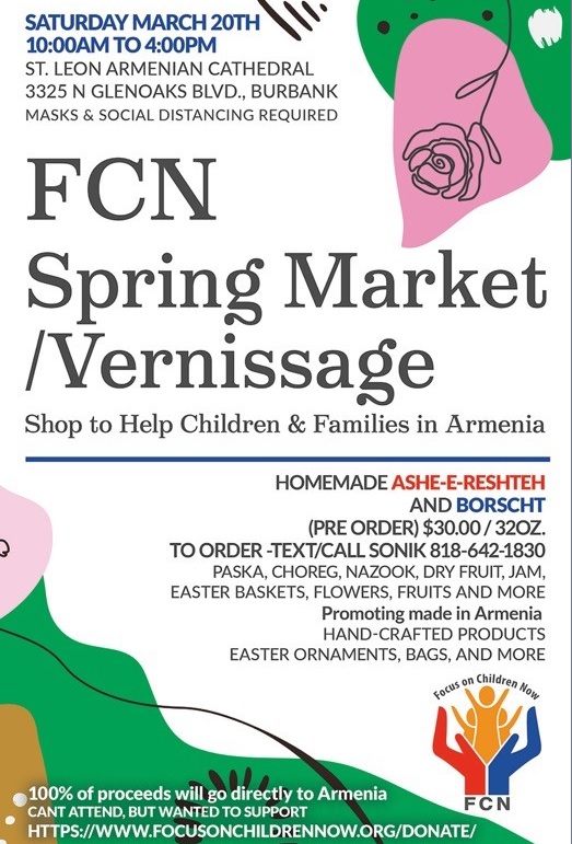 FCN Spring Market and Vernissage - Benefitting Children and Families in Armenia