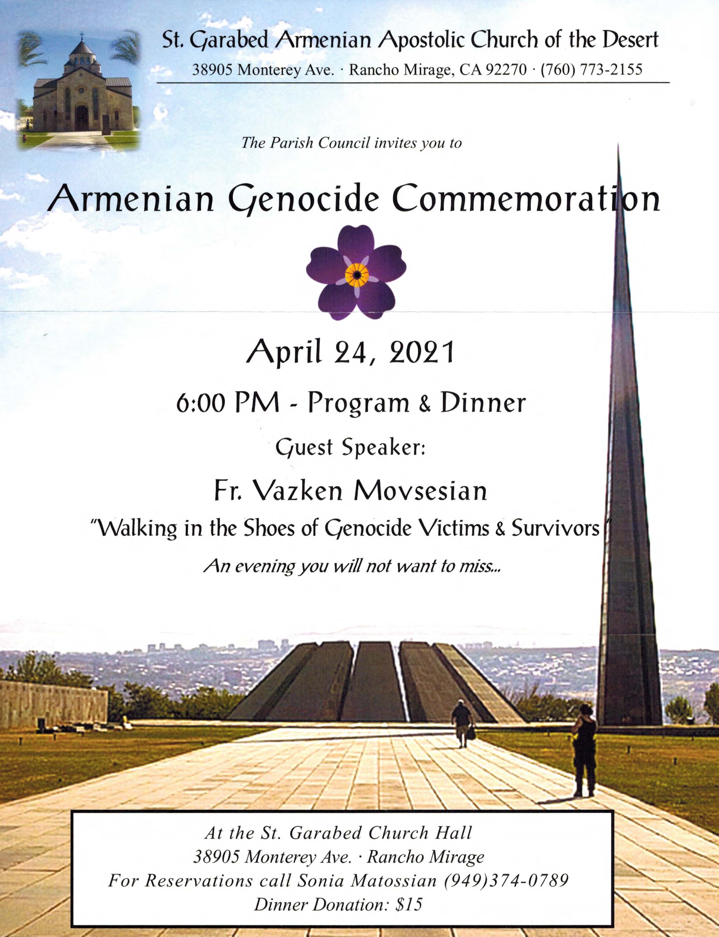 Armenian Genocide Commemoration - St. Garabed Armenian Church of the Desert