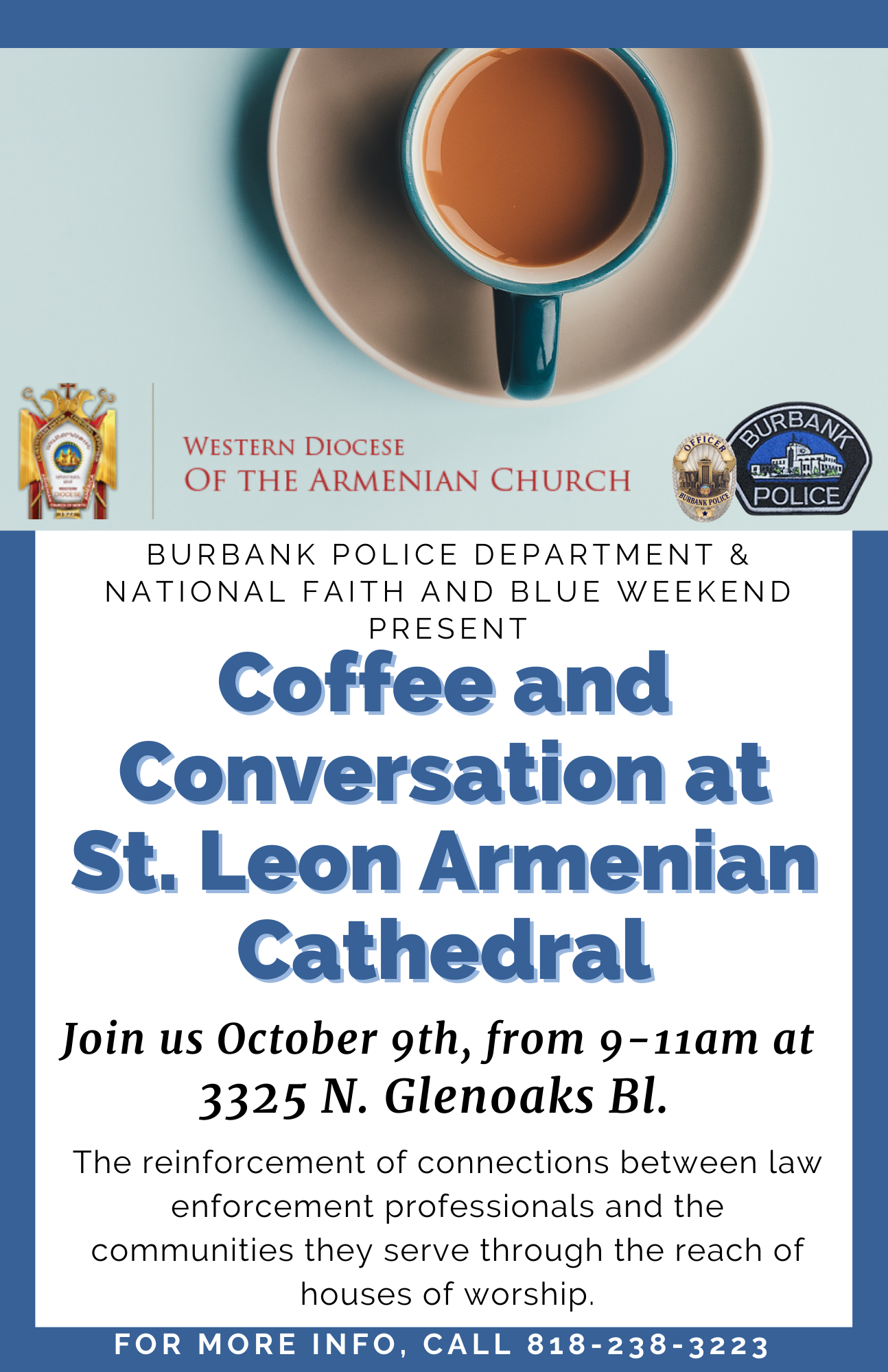 Coffee and Conversation at St. Leon Armenian Cathedral - Presented by Burbank Police Department and National Faith and Blue Weekend