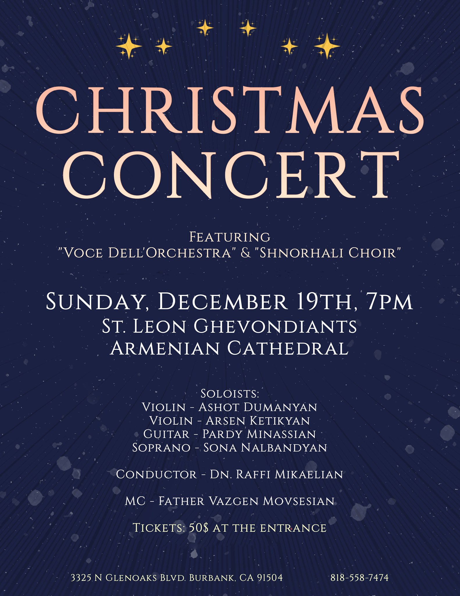 Christmas Concert - Featuring Voce Dell'Orchestra and Shnorhali Choir
