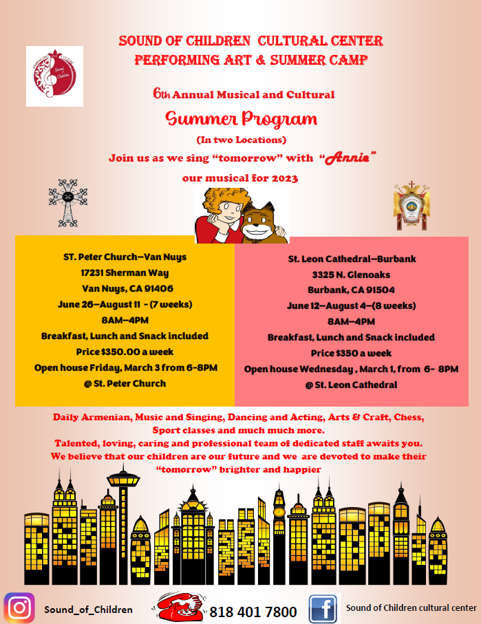 2023 Sound of Children Summer Camp - St. Leon Armenian Cathedral