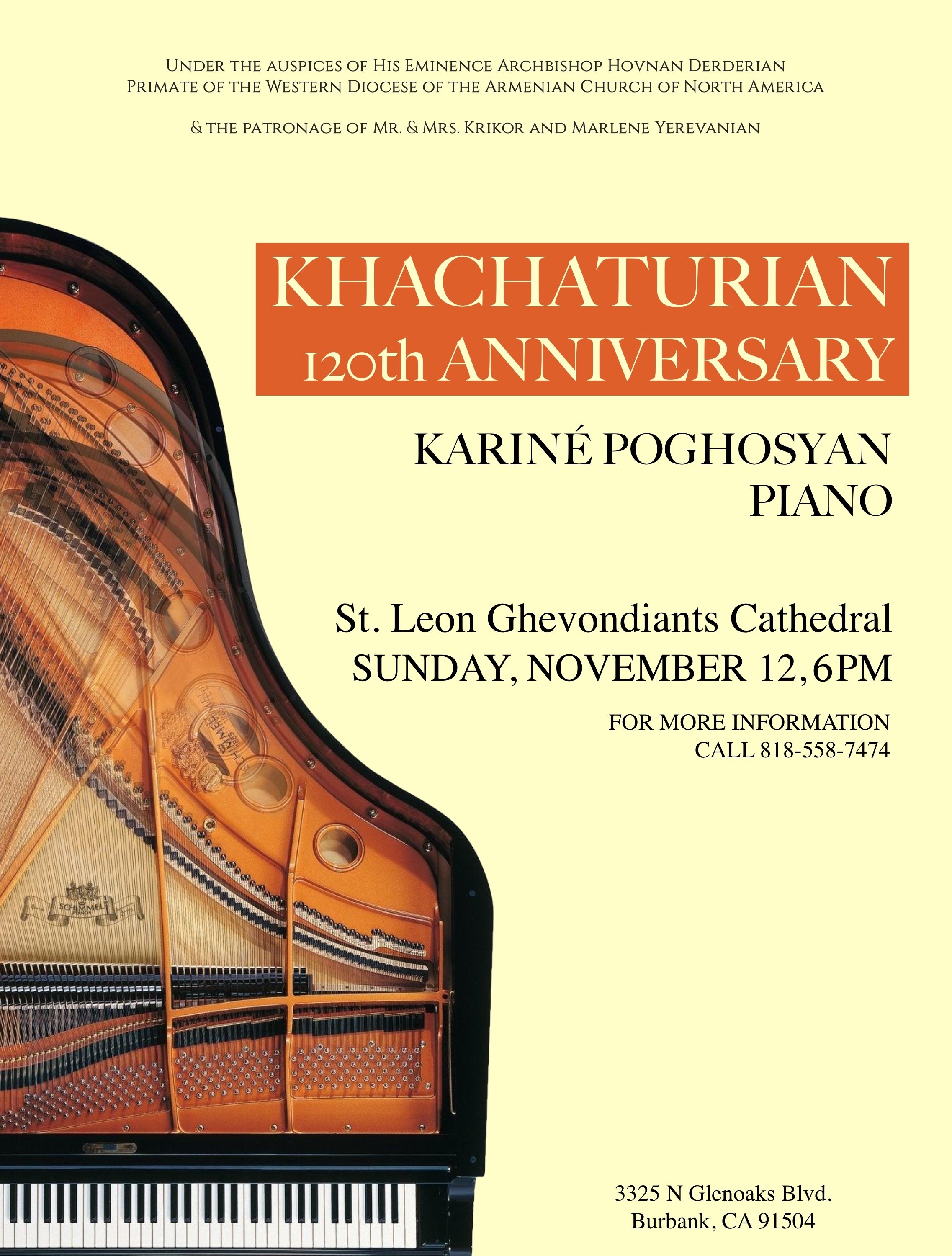 Classical Piano Concert at St. Leon Armenian Cathedral