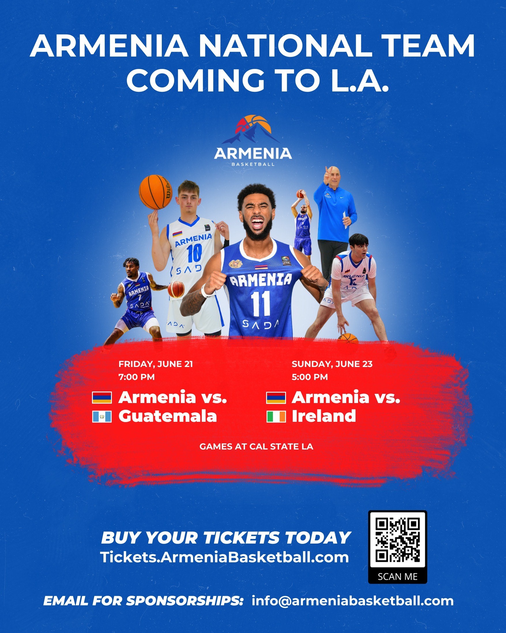 Armenia Basketball National Team Coming to Los Angeles - June 21-23