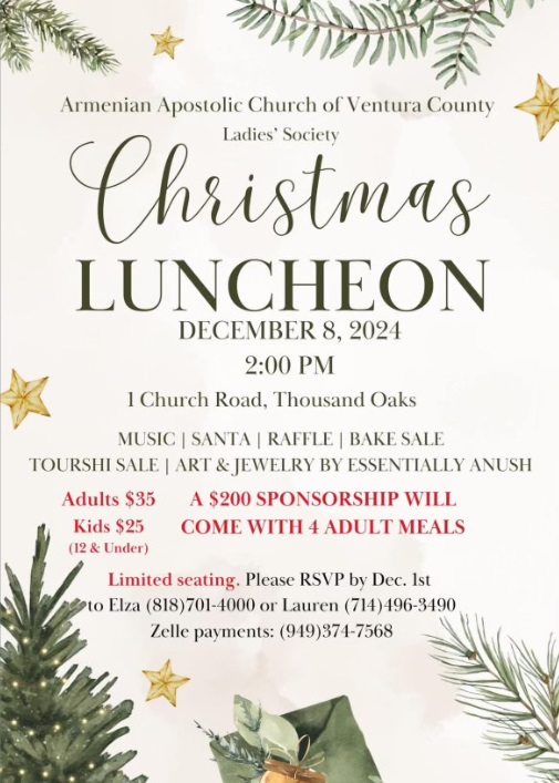 Armenian Apostolic Church of Ventura County Ladies Society's Christmas Luncheon