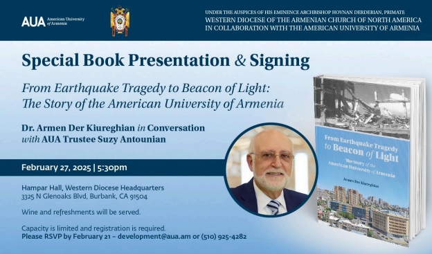 Special Book Presentation and Signing with Dr. Armen Der Kiureghian
