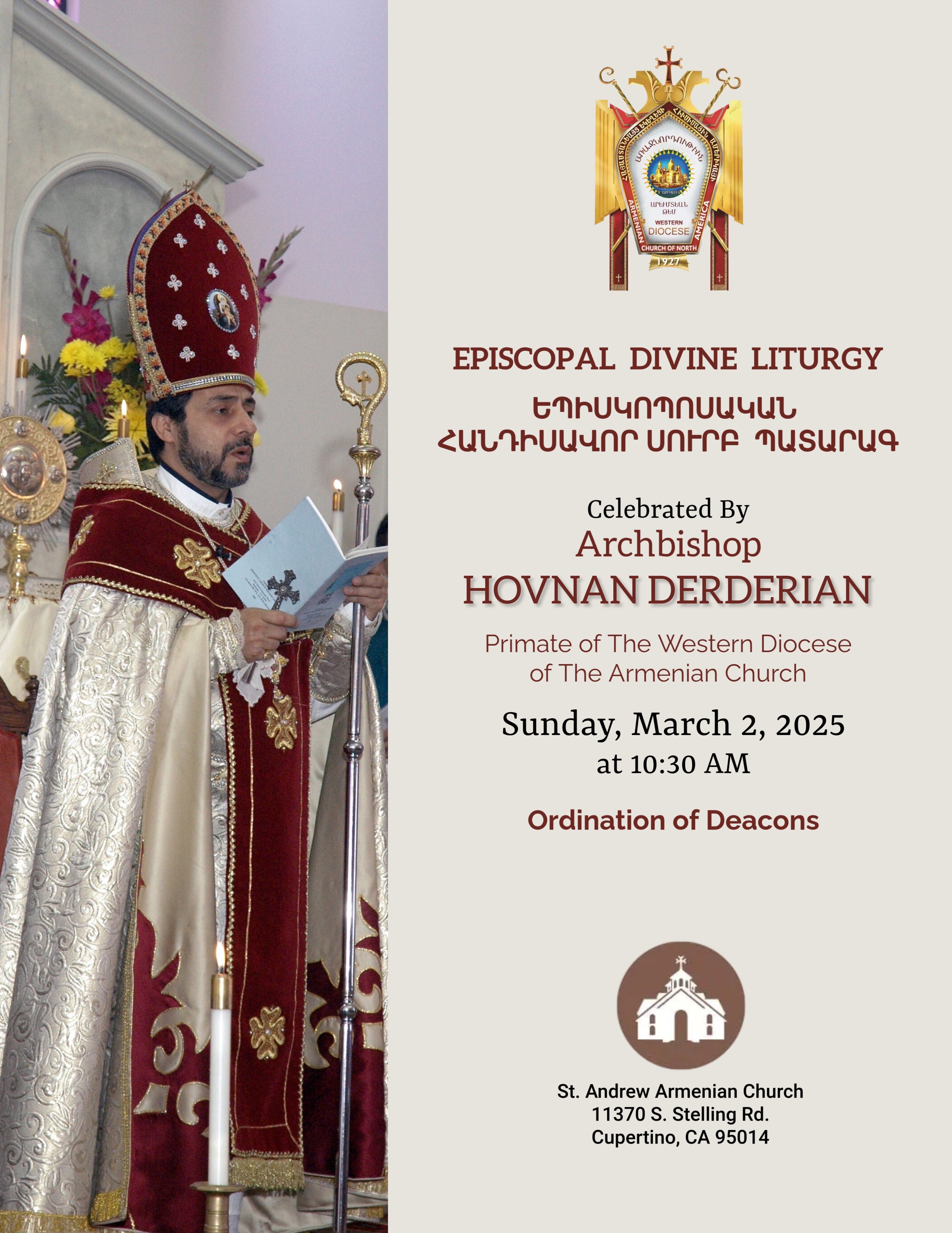 Pastoral Visit to St. Andrew Armenian Church of Cupertino