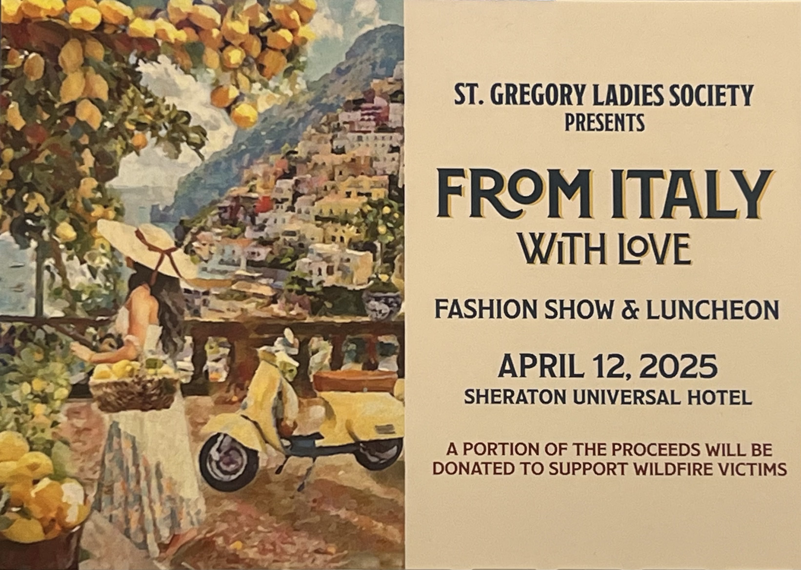 Ladies Society of St. Gregory the Illuminator Armenian Church of Pasadena Presents: Annual Fashion Show and Luncheon - From Italy With Love