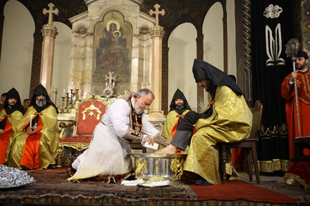 Divine Liturgy and Washing of the Feet Service in Holy Etchmiadzin on Maundy Thursday
