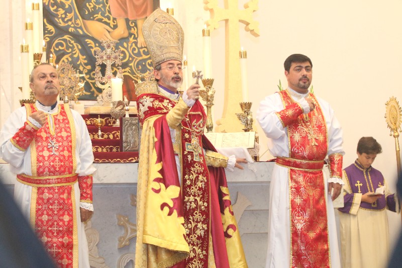 Primate of the Eastern Diocese H.E. Abp. Khajag Barsamian Celebrant at St. Leon Armenian Cathedral