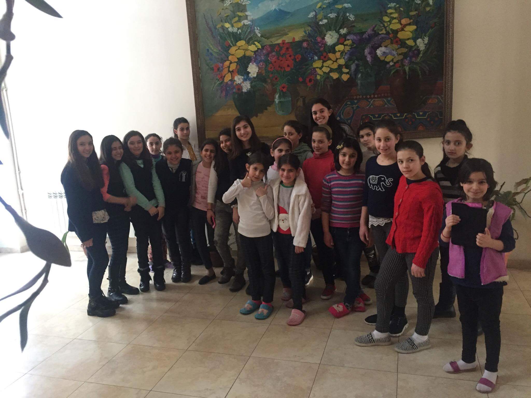Mer Hooys Residents Welcome Anania Shirakatsy Armenian National Lyceum Students
