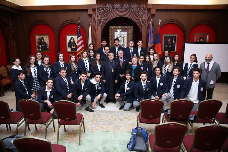 AGBU Vatche and Tamar Manoukian High School Students Visit the Western Diocese