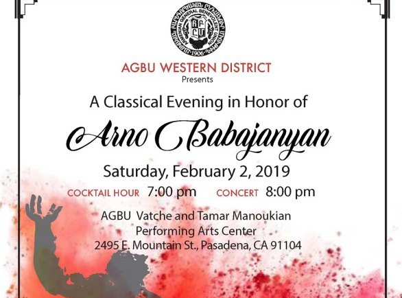 AGBU Western District Presents - A Classical Evening in Honor of Arno Babajanyan