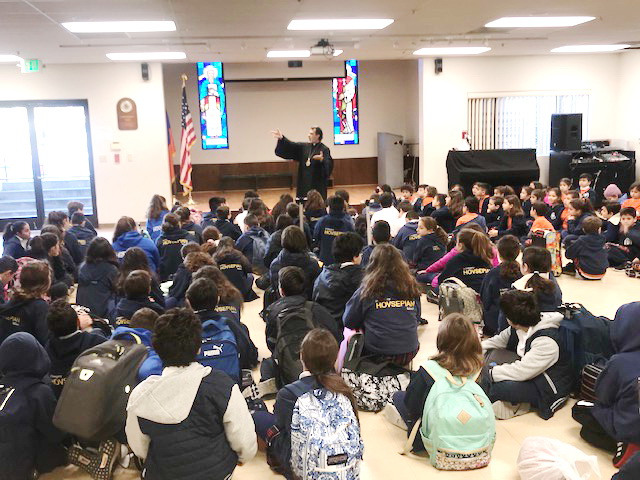 Primate Visits Students of Alfred and Marguerite Hovsepian School