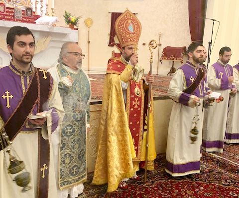 Armenian Patriarch of Jerusalem Delivers Homily at St. Leon (Srbots Ghevontiants) Armenian Cathedral - Grand Sacristan of the Mother See of Holy Etchmiadzin H.G. Bishop Hovnan Hakobyan Celebrant 