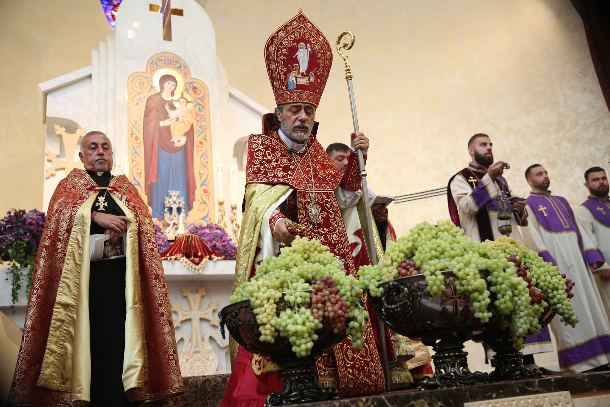 Feast of the Assumption of the Holy Mother of God at St. Leon (Srbots Ghevontiants) Armenian Cathedral - Board of Governors of Providence St. Joseph Medical Center Take Part in Service